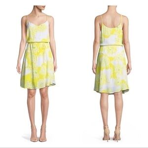 Cupcakes & Cashmere Dayen Yellow Floral Print Tie Waist Sleeveless Dress Size M